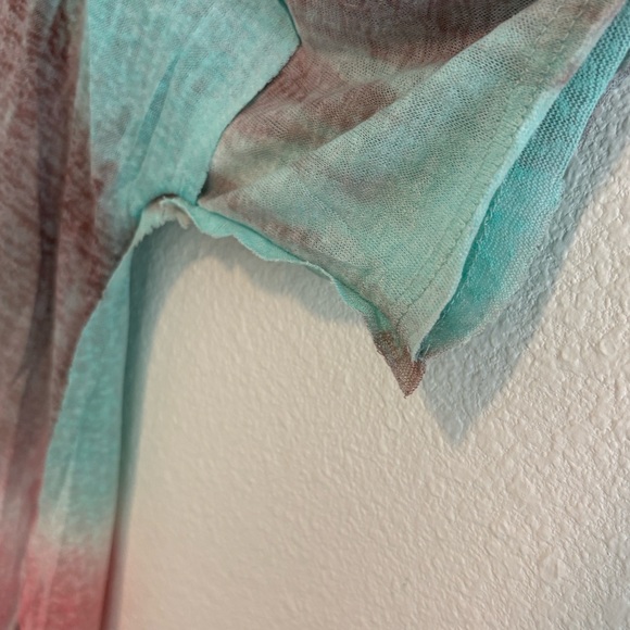 AndtheWhy V-Neck Tunic in Pink and Blue Tie Dye Oversized Lightweight Summer - Picture 4 of 6